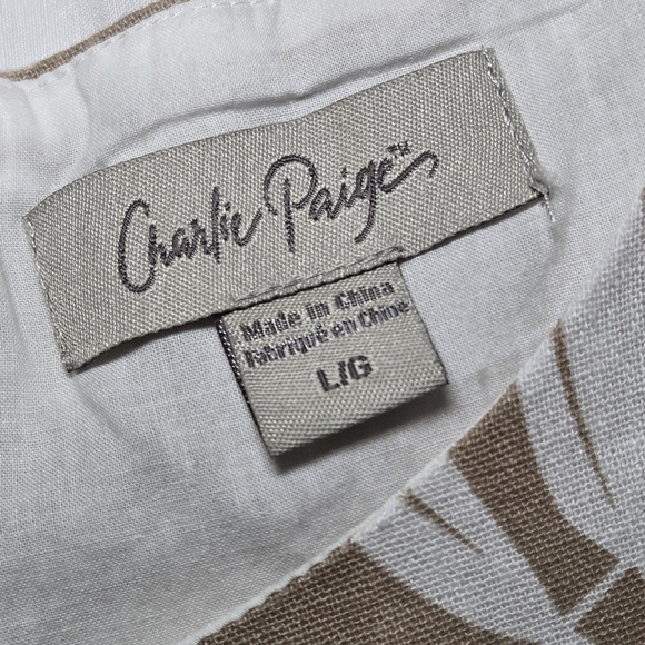 Charlie Paige Tropical Beige and White Sleeveless Womens Large Dress - Picture 5 of 9